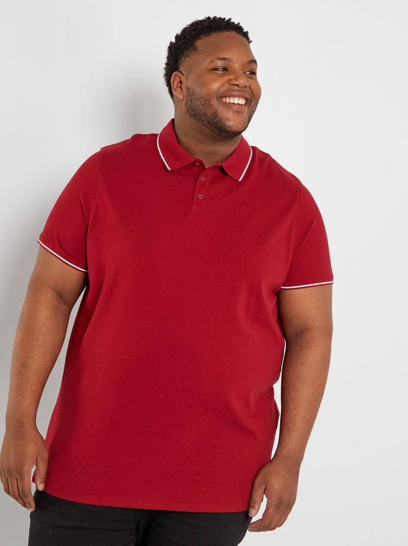 Polo en piqué de coton Rouge - Kiabi