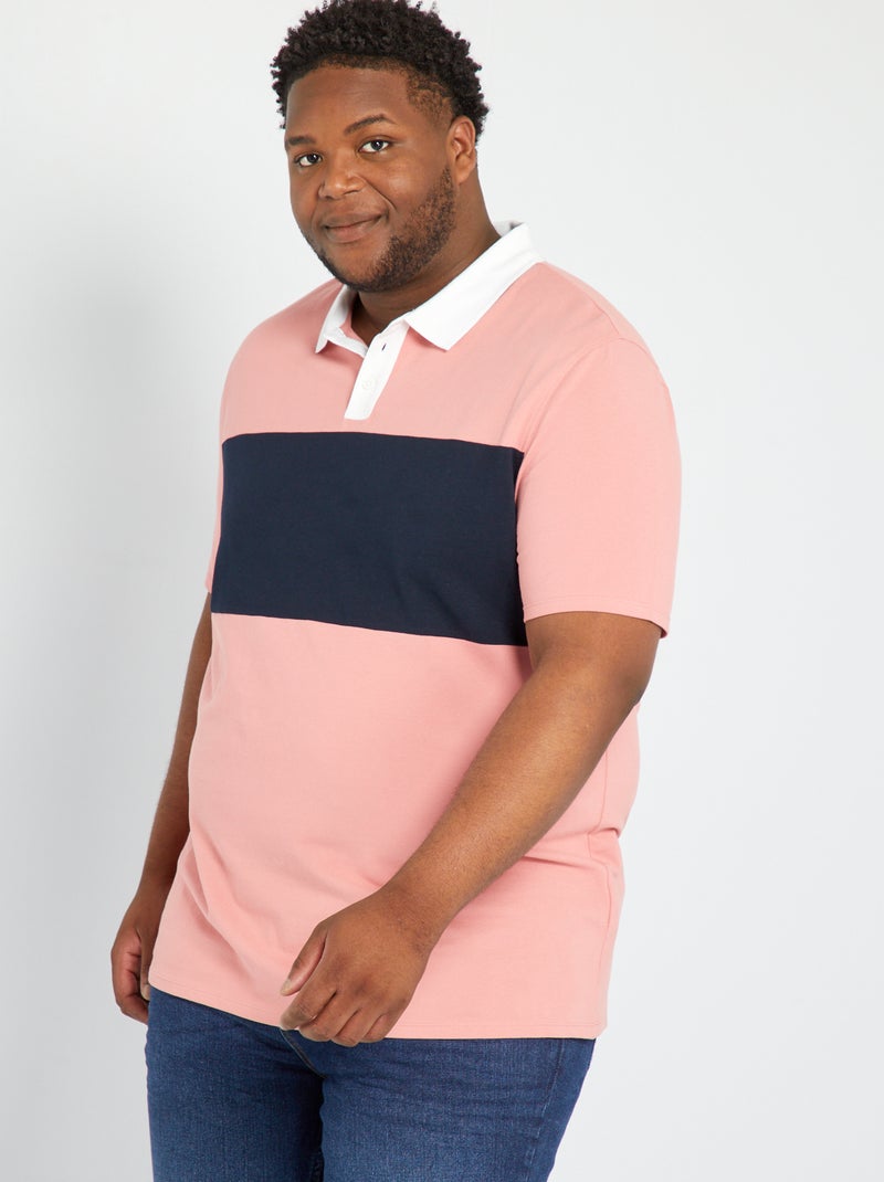 Polo en piqué de coton stretch rose - Kiabi