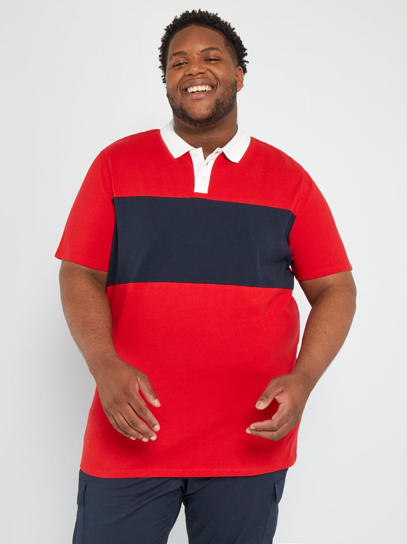 Polo en piqué de coton stretch Rouge - Kiabi