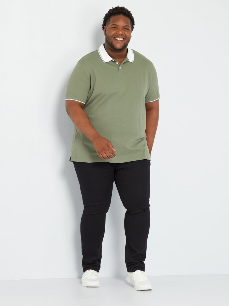 Polo en piqué de coton stretch Vert - Kiabi