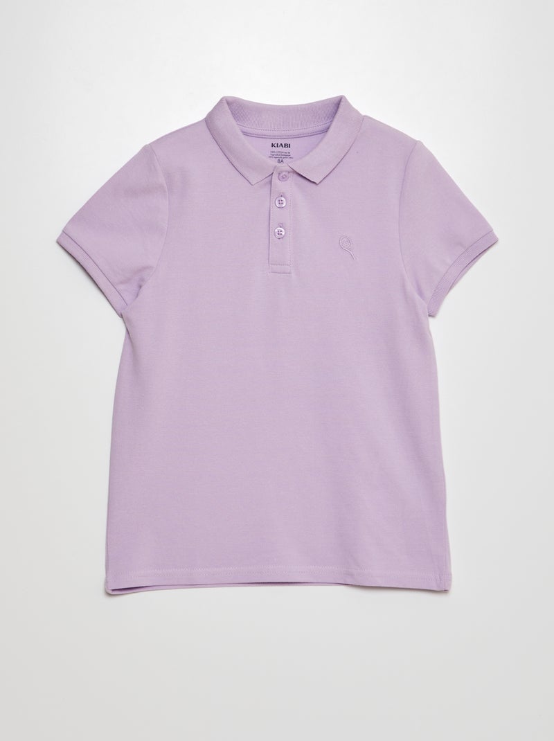 Polo en piqué de coton Violet - Kiabi