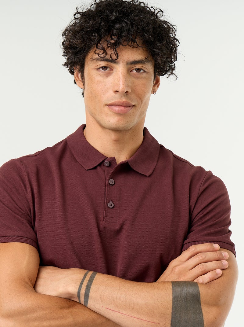 Polo en piqué de coton Violet - Kiabi