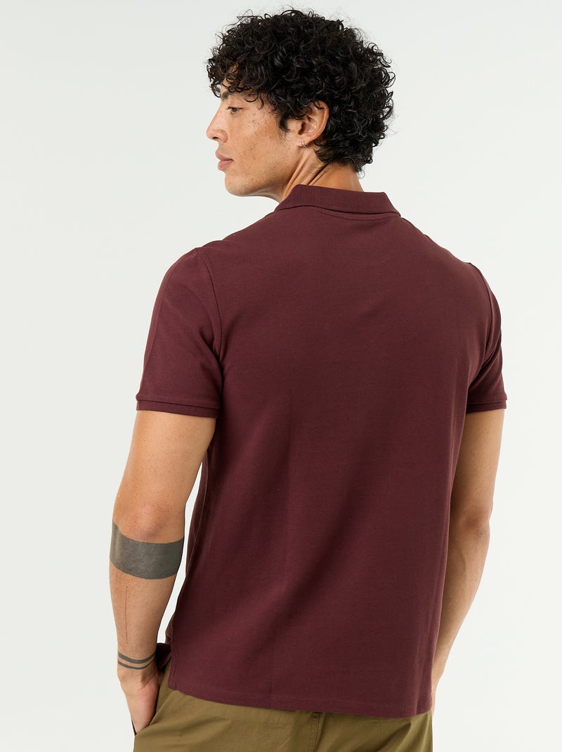 Polo en piqué de coton Violet - Kiabi