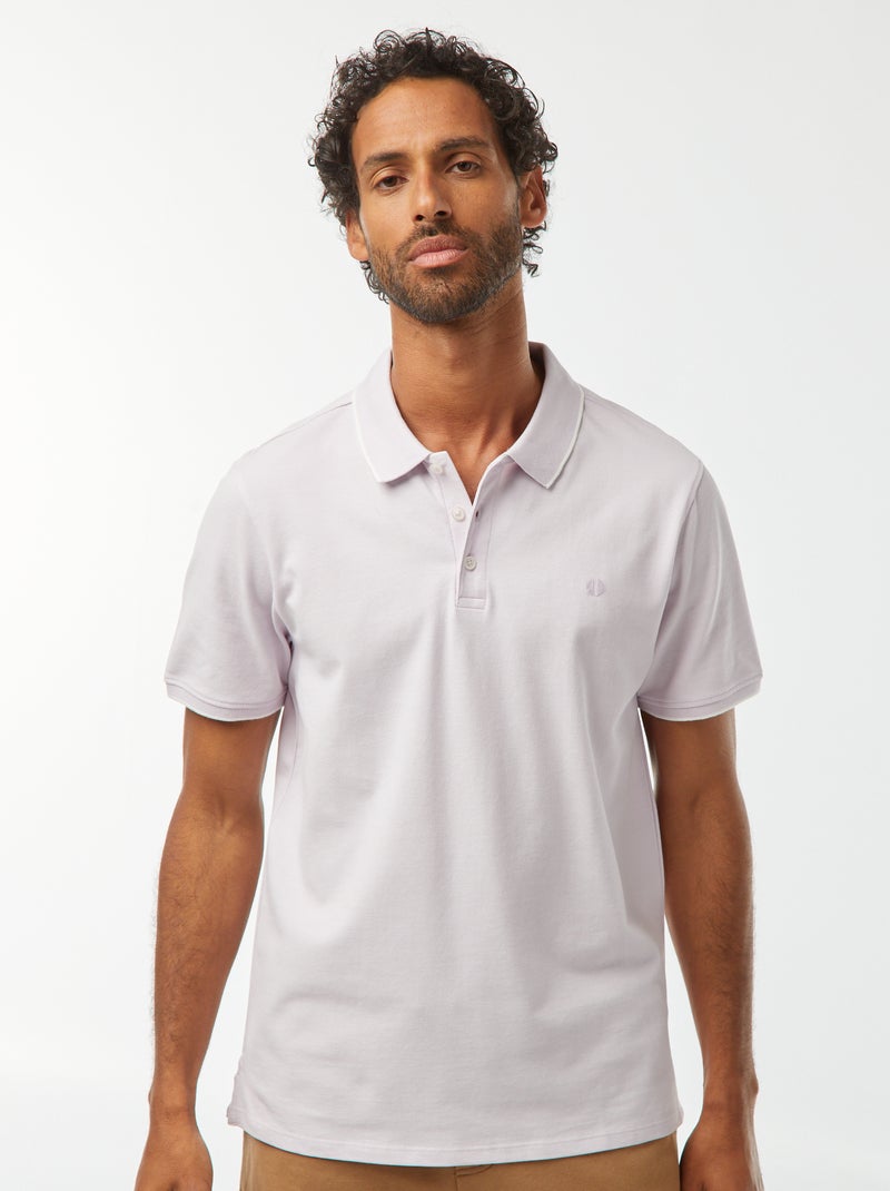 Polo en piqué  de coton Violet - Kiabi