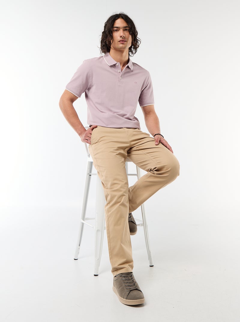 Polo en piqué  de coton Violet - Kiabi
