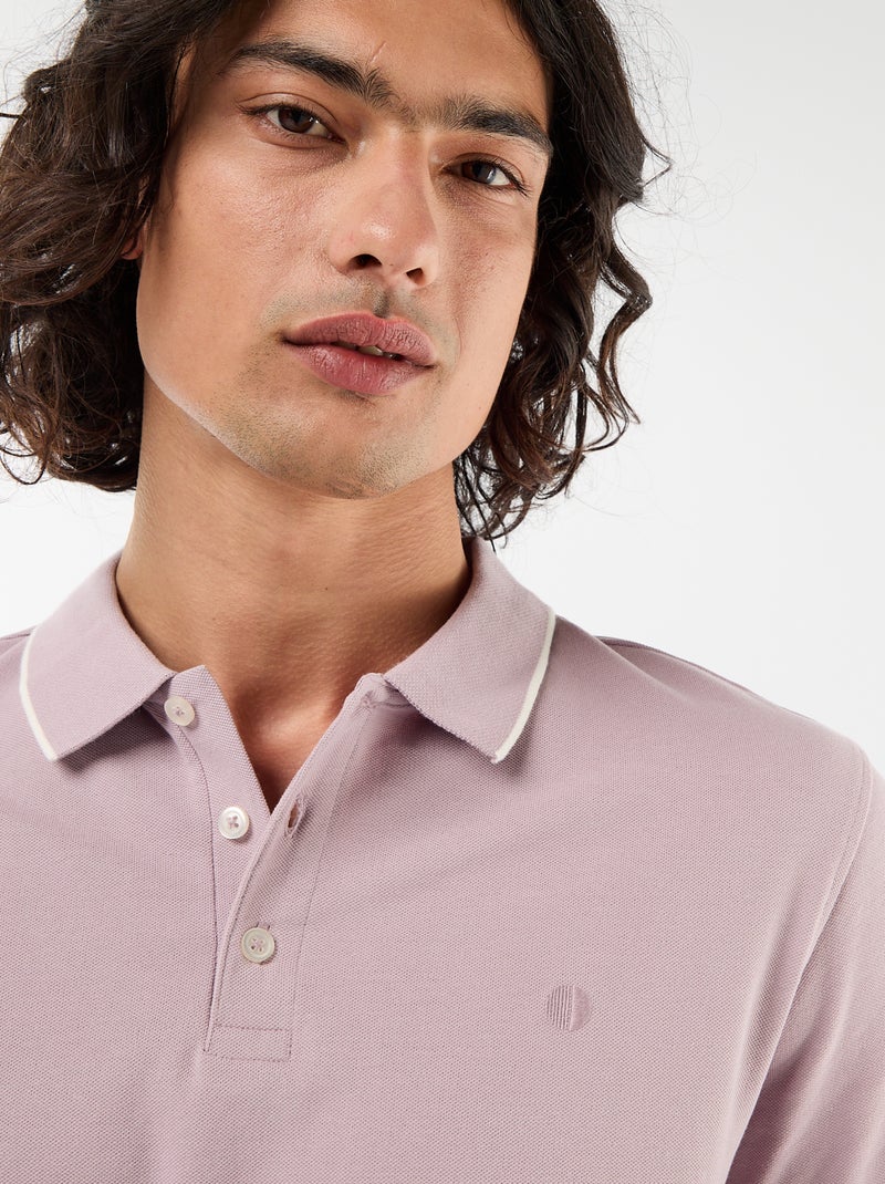 Polo en piqué  de coton Violet - Kiabi