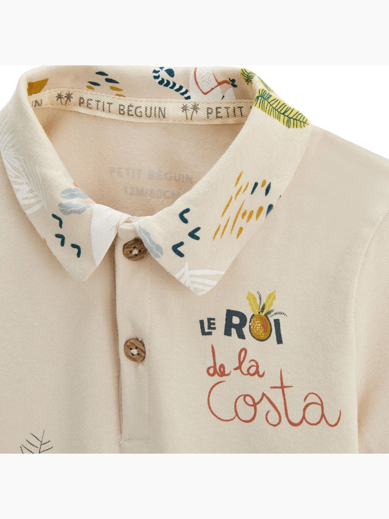 Polo enfant Costa Beige sable - Kiabi