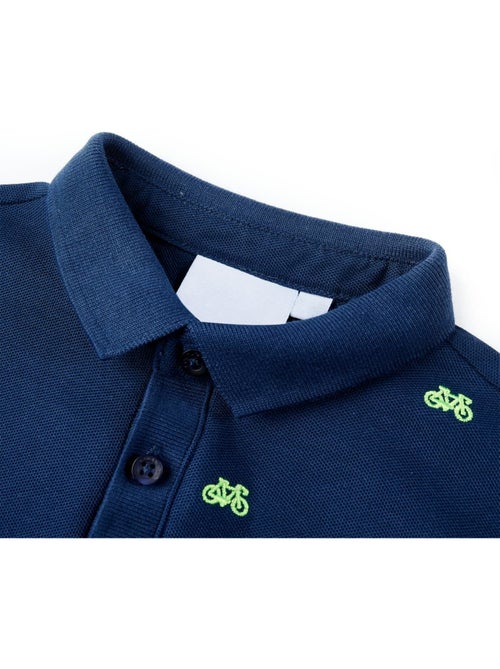 Polo enfant en coton 100% col côtelé imprimé vélo - vidaxl - Kiabi