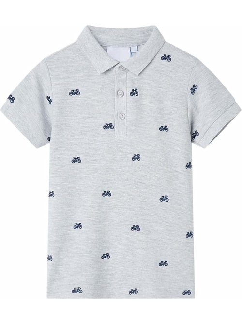 Polo enfant en coton 100% col côtelé imprimé vélo - vidaxl - Kiabi Polo enfant en coton 100% col côtelé imprimé vélo - vidaxl - Kiabi