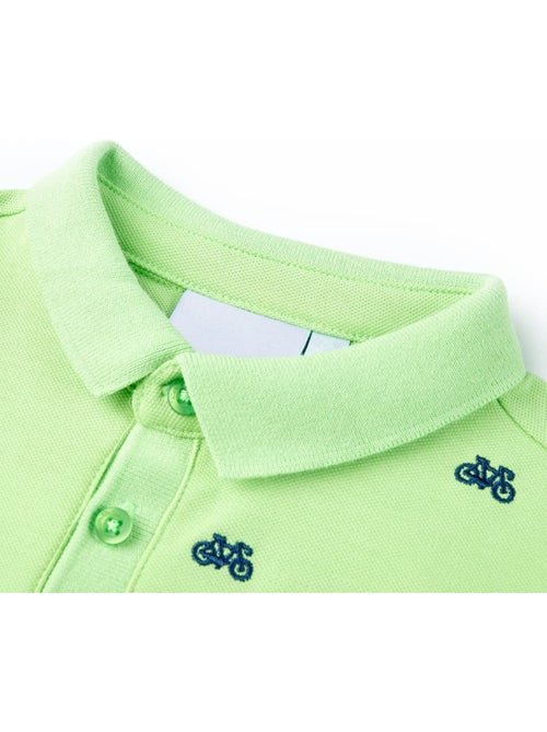 Polo enfant en coton 100% col côtelé imprimé vélo - vidaxl - Kiabi