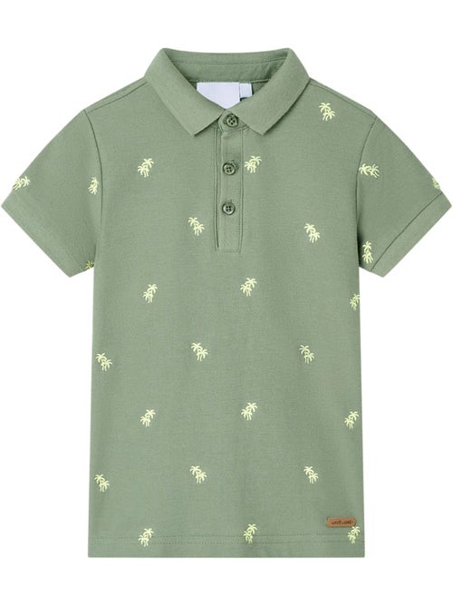 Polo enfant en coton motif palmier brodé intégral - vidaxl - Kiabi Polo enfant en coton motif palmier brodé intégral - vidaxl - Kiabi