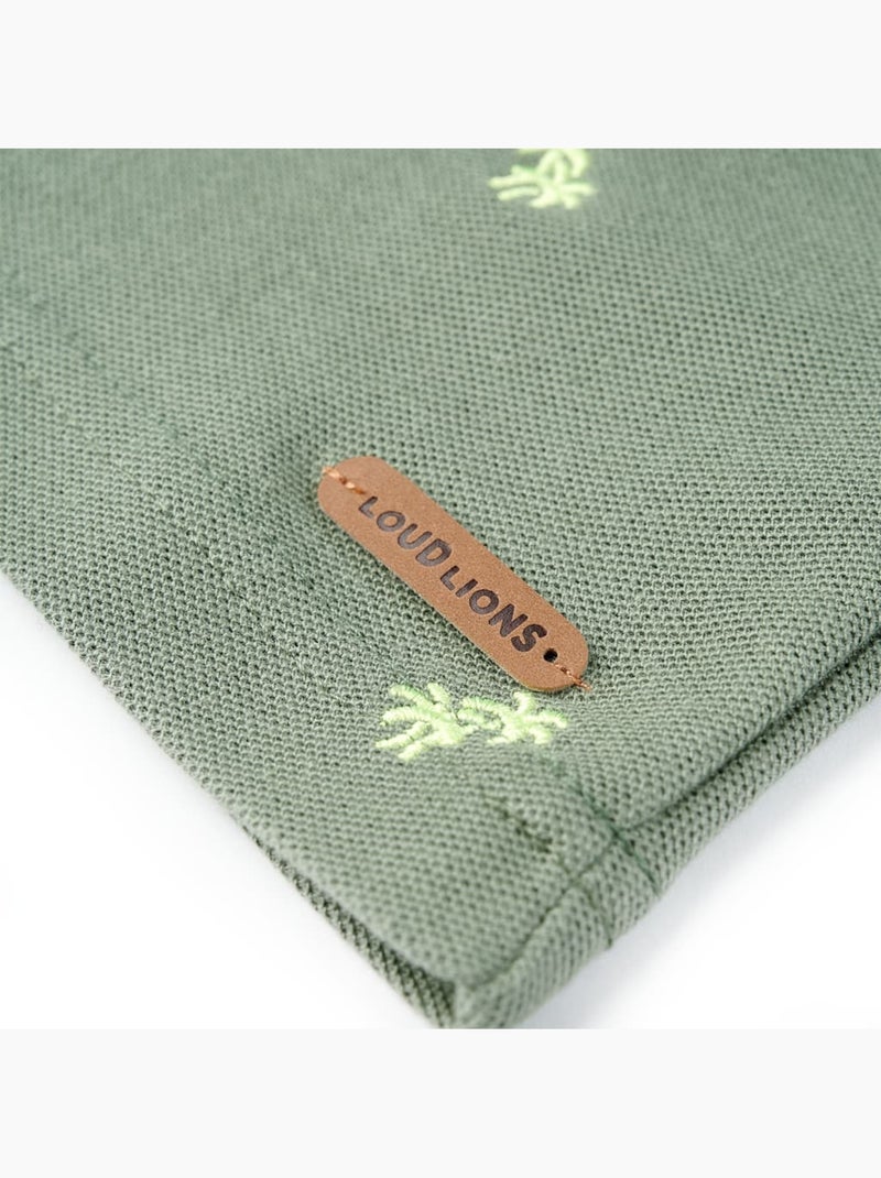 Polo enfant en coton motif palmier brodé intégral - vidaxl Vert - Kiabi