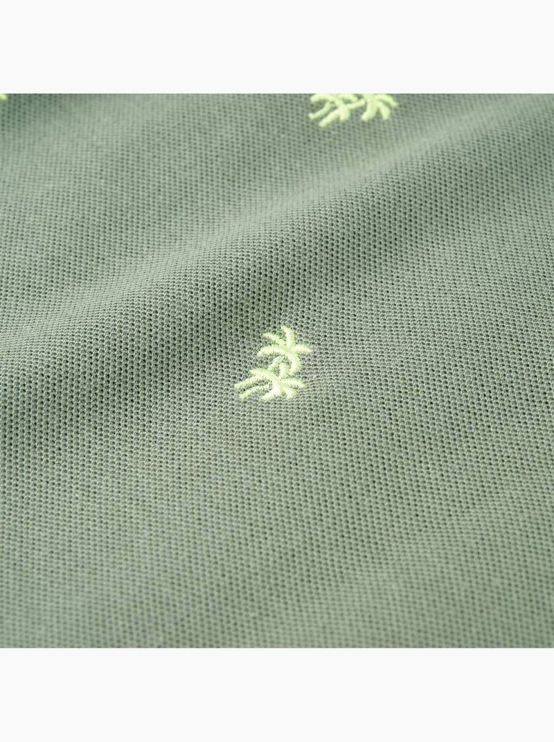 Polo enfant en coton motif palmier brodé intégral - vidaxl Vert - Kiabi