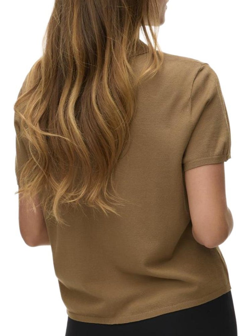 Polo femme vero moda Marron cappuccino - Kiabi