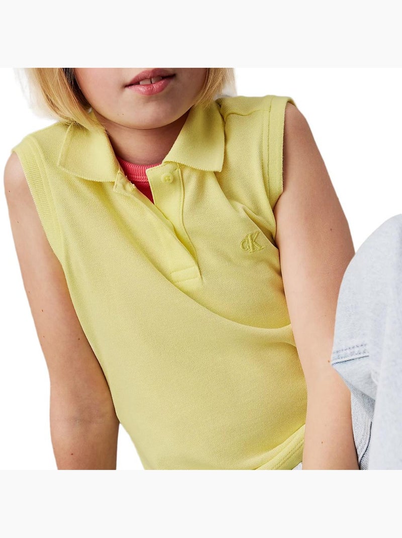 Polo  Fille Calvin Klein Jeans Sleeve Jaune - Kiabi