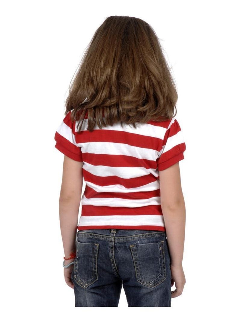 Polo fille FLACA - MISS GIRLY Blanc Rouge - Kiabi