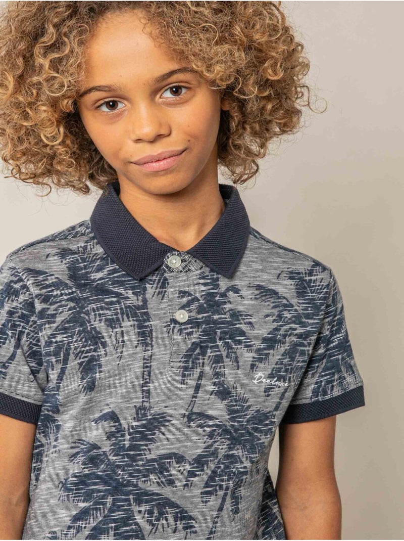 Polo garçon en 100% jersey coton 'Deeluxe' Bleu marine - Kiabi