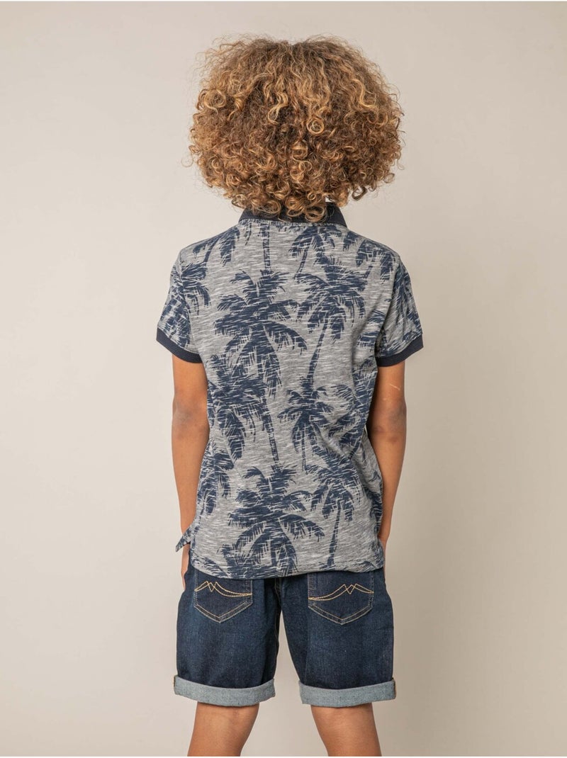Polo garçon en 100% jersey coton 'Deeluxe' Bleu marine - Kiabi