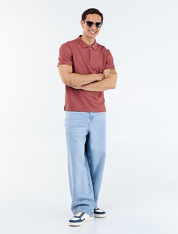 Polo uni pour homme à col polo