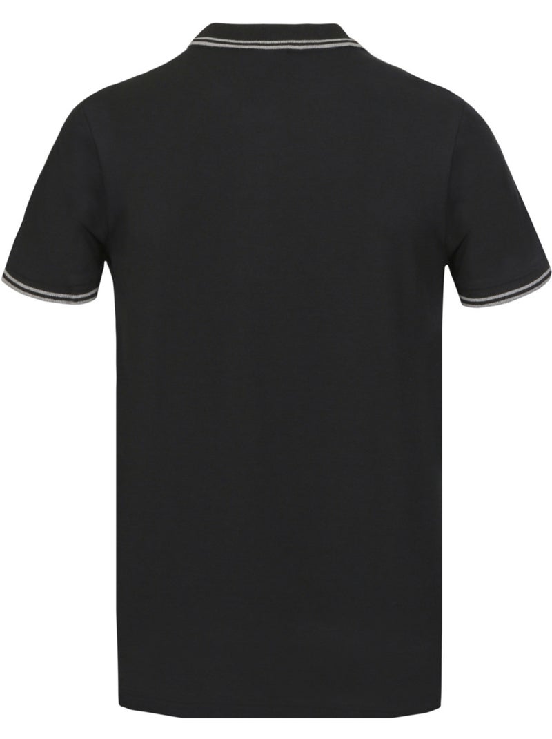 Polo homme bicolore en coton pique avec logo brodé 802210 umbro Noir - Kiabi