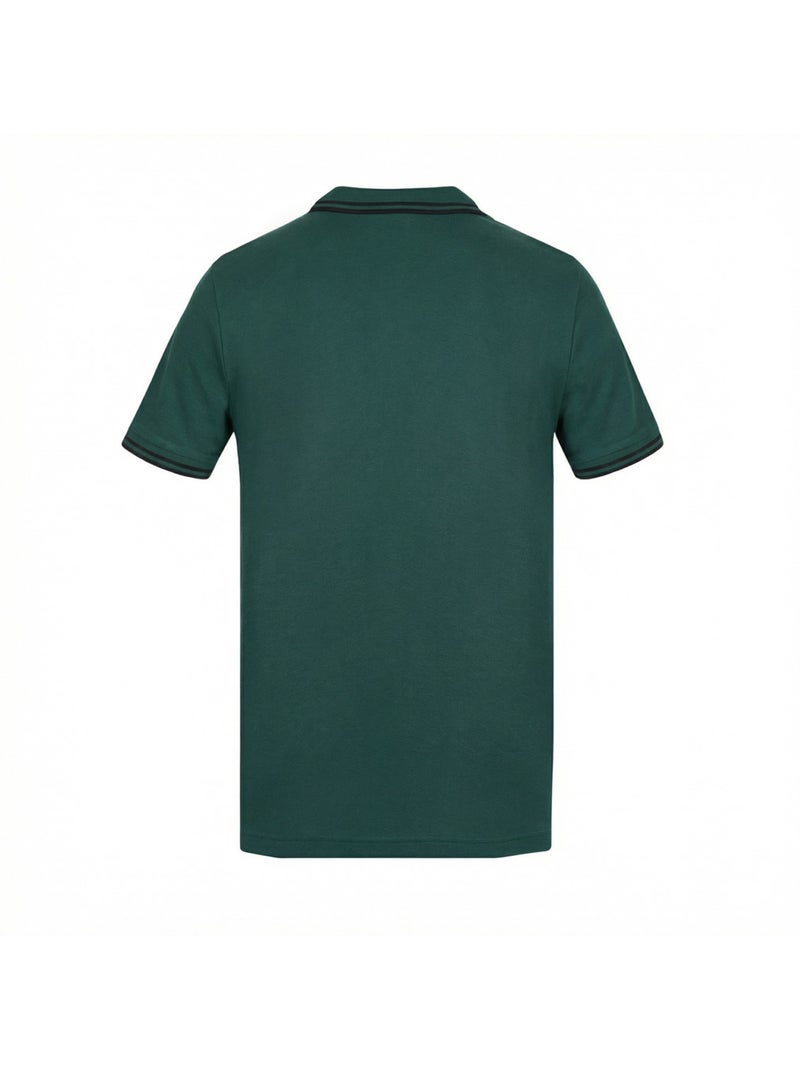 Polo homme bicolore en coton pique avec logo brodé 806450 umbro Vert - Kiabi