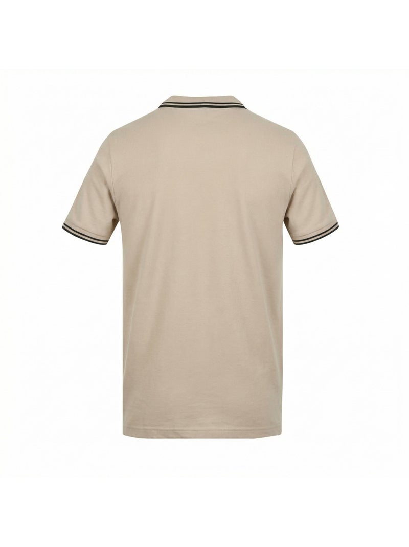 Polo homme bicolore en coton pique avec logo brodé 806451 umbro Marron - Kiabi