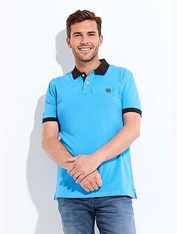 Polo homme col et manches contrastés - AFIBEL