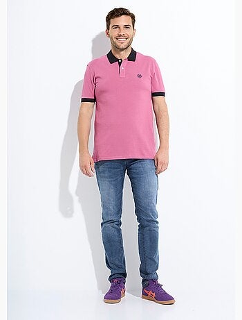 Polo homme col et manches contrastés - AFIBEL
