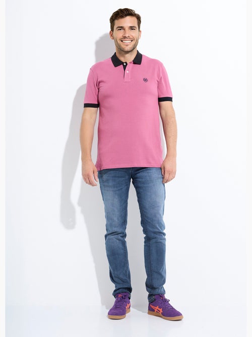 Polo homme col et manches contrastés - AFIBEL - Kiabi