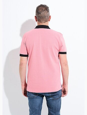 Polo homme col et manches contrastés