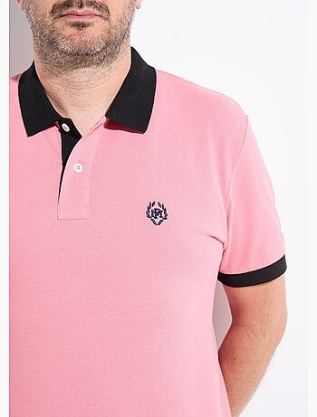 Polo homme col et manches contrastés