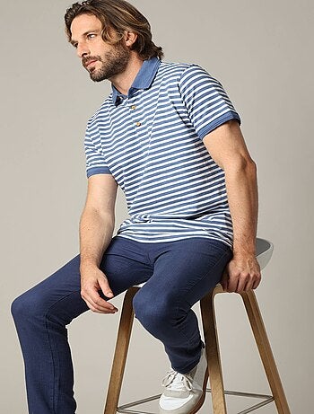 Polo homme coton coupe standard et manches courtes à rayures 'Deeluxe'