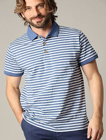 Polo homme coton coupe standard et manches courtes à rayures 'Deeluxe'