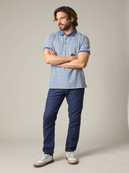 Polo homme coton coupe standard et manches courtes à rayures 'Deeluxe' - Kiabi Polo homme coton coupe standard et manches courtes à rayures 'Deeluxe' - Kiabi