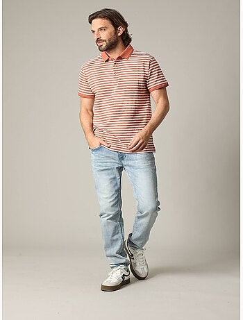 Polo homme coton coupe standard et manches courtes à rayures 'Deeluxe'