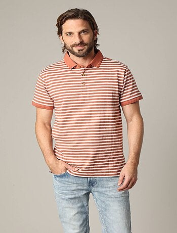 Polo homme coton coupe standard et manches courtes à rayures 'Deeluxe'