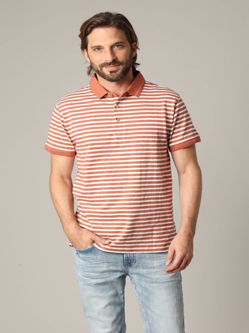 Polo homme coton coupe standard et manches courtes à rayures 'Deeluxe' - Kiabi Polo homme coton coupe standard et manches courtes à rayures 'Deeluxe' - Kiabi
