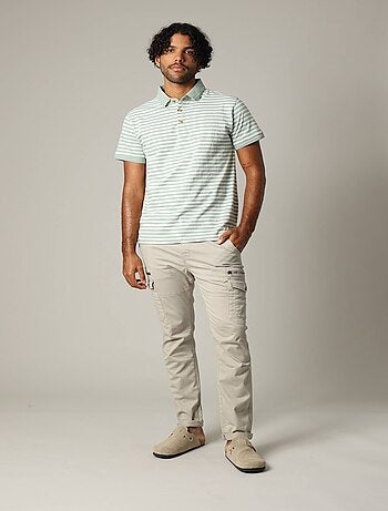 Polo homme coton coupe standard et manches courtes à rayures 'Deeluxe'