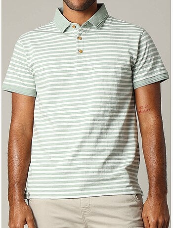 Polo homme coton coupe standard et manches courtes à rayures 'Deeluxe'