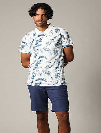 Polo homme DENNIS en coton avec imprimé feuilles 'Deeluxe'