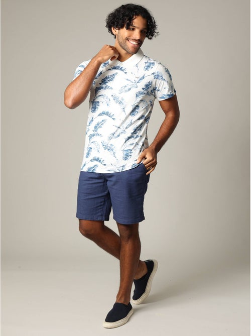 Polo homme DENNIS en coton avec imprimé feuilles 'Deeluxe' - Kiabi Polo homme DENNIS en coton avec imprimé feuilles 'Deeluxe' - Kiabi