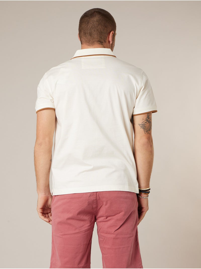Polo homme en 100% coton 'Deeluxe' Blanc - Kiabi