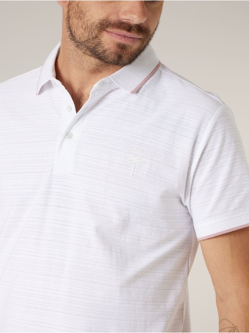 Polo homme en 100% coton 'Deeluxe' Blanc - Kiabi
