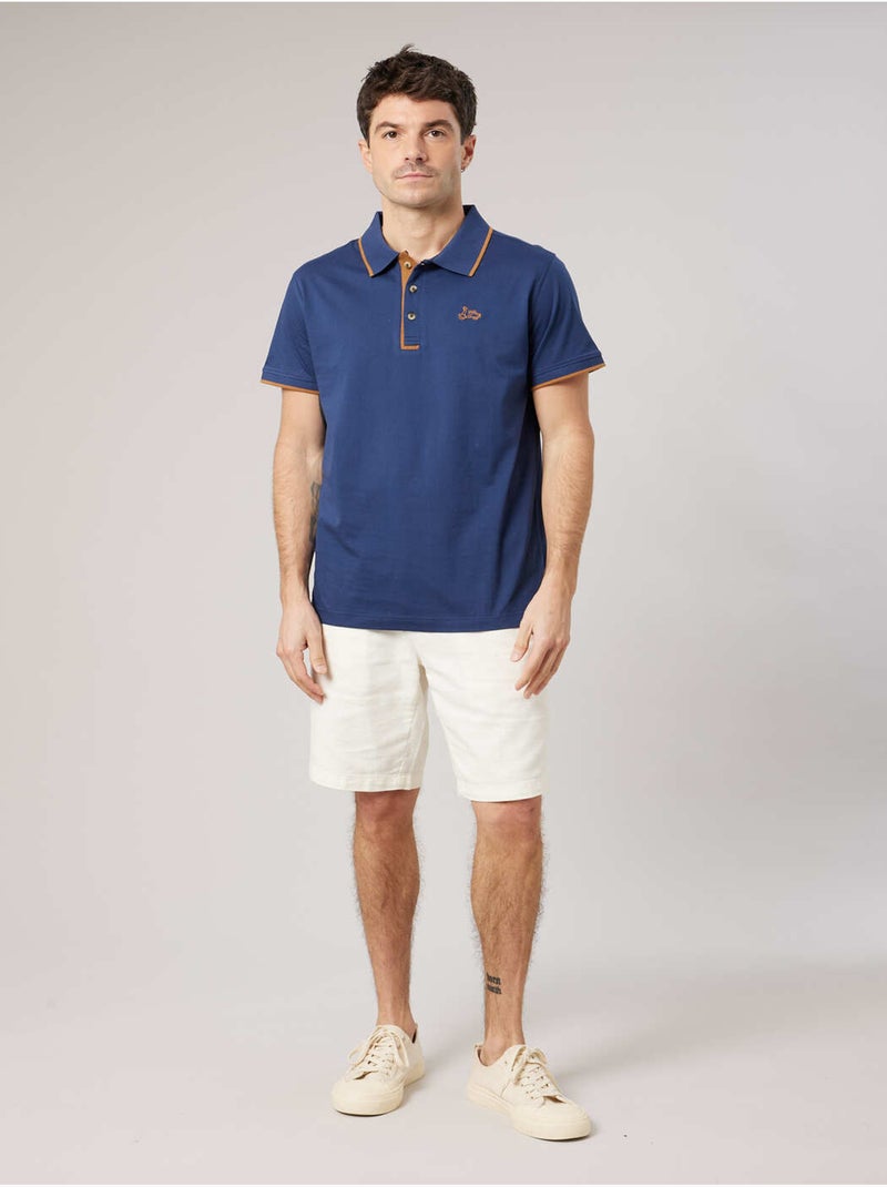 Polo homme en 100% coton 'Deeluxe' Bleu foncé - Kiabi
