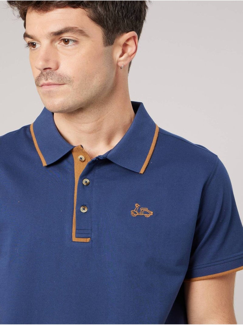 Polo homme en 100% coton 'Deeluxe' Bleu foncé - Kiabi