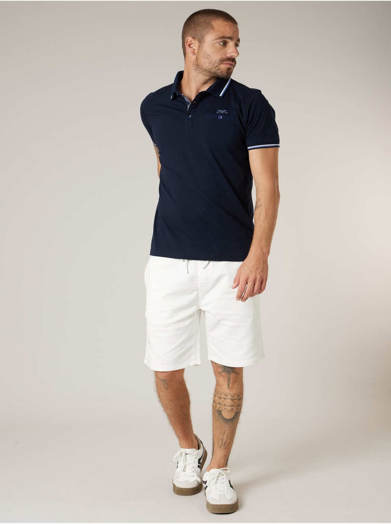 Polo homme en 100% coton 'Deeluxe' Bleu marine - Kiabi