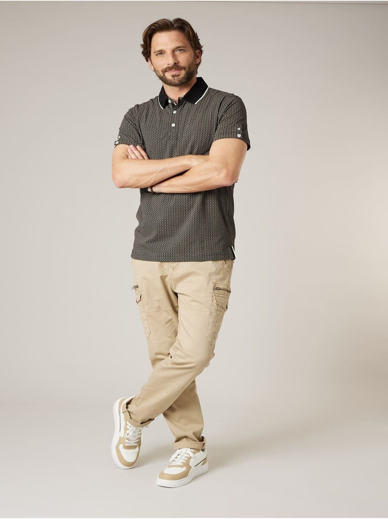 Polo homme en 100% coton 'Deeluxe' Noir - Kiabi