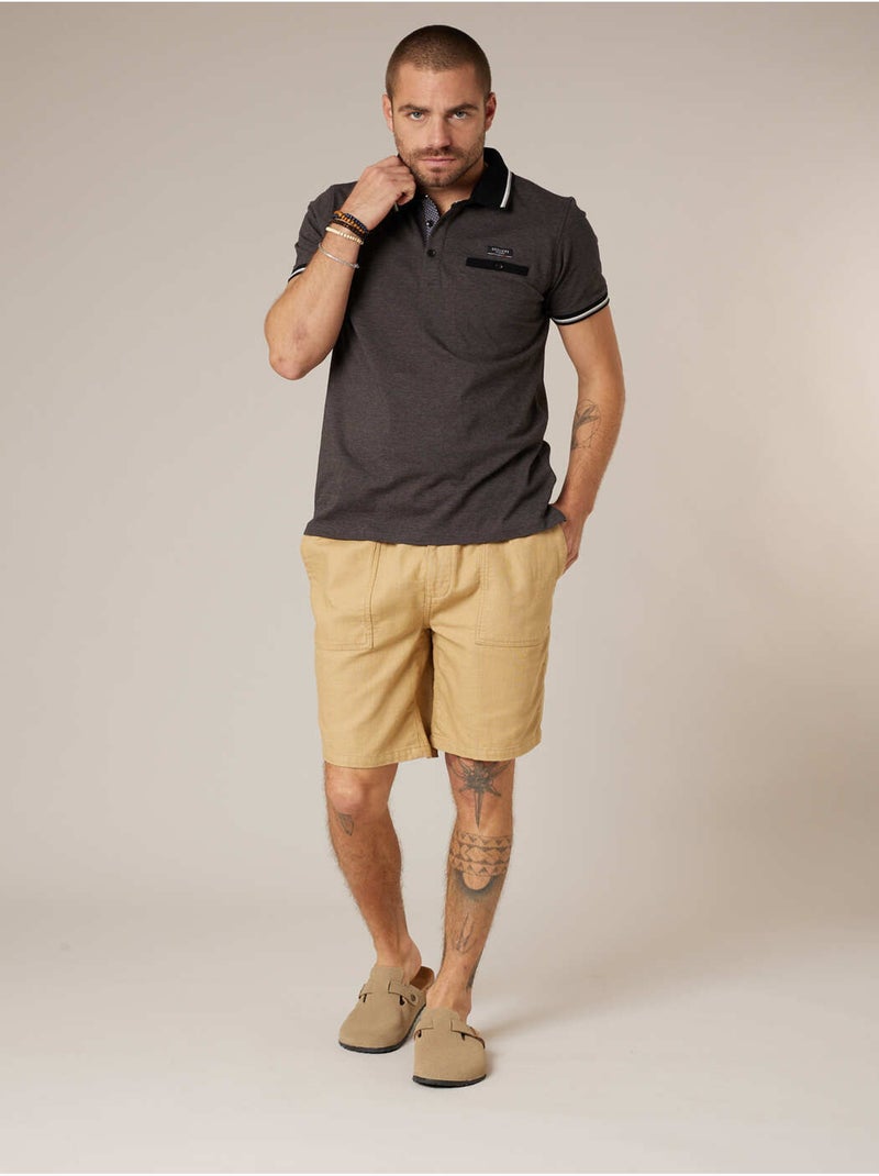 Polo homme en 100% coton 'Deeluxe' Noir - Kiabi