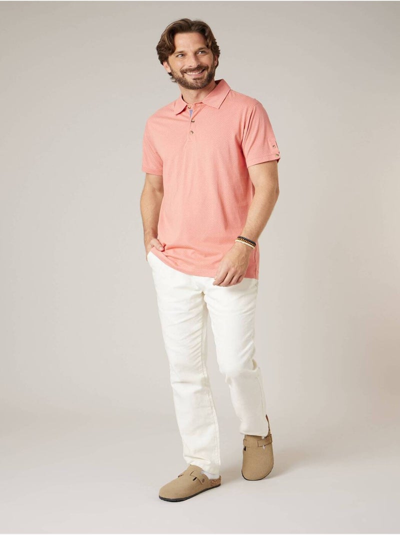 Polo homme en 100% coton 'Deeluxe' Orange mandarine - Kiabi