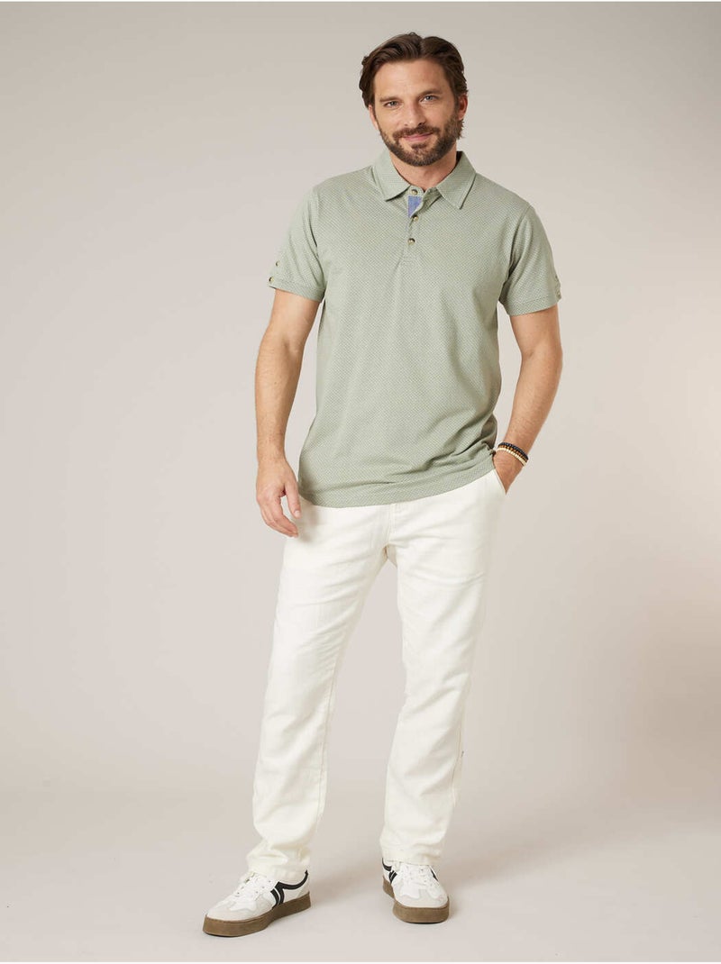 Polo homme en 100% coton 'Deeluxe' Vert chèvrefeuille - Kiabi